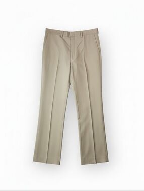 Stafford Beige Dress Pants Mens 34x32 Classic Flat Front Suit Trousers Business